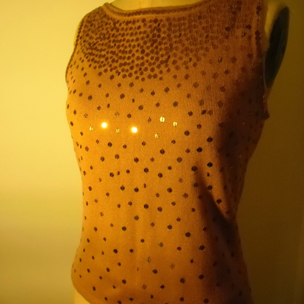 Siquenced front wool sleeveless top size small